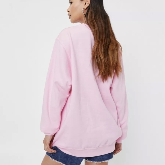 NASTY gal California graphic pullover sweatshirt pink medium - Picture 4 of 11